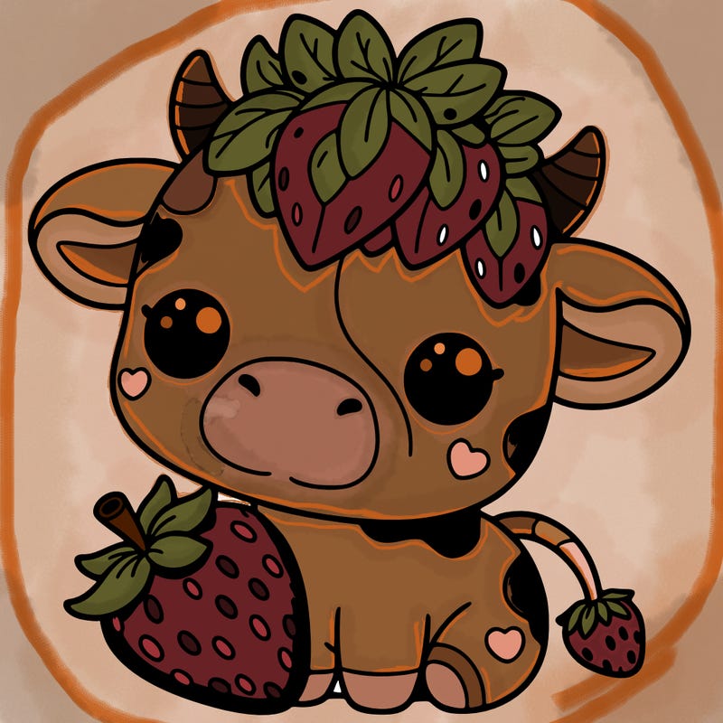 cute strawberry cow