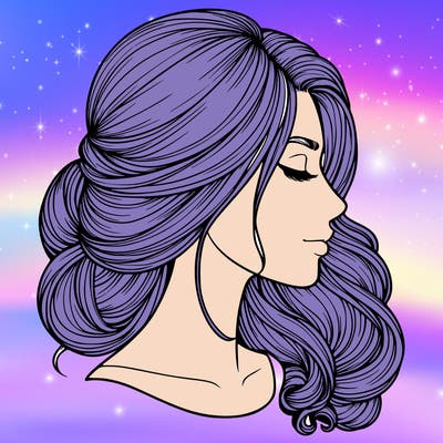 realistic woman's head & hair