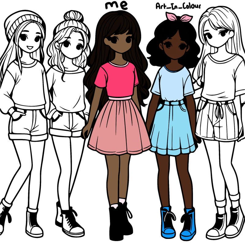 a group of five girls