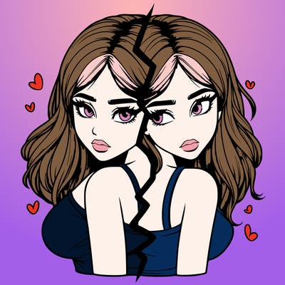 realistic girl split