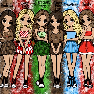 a group of girls realistic