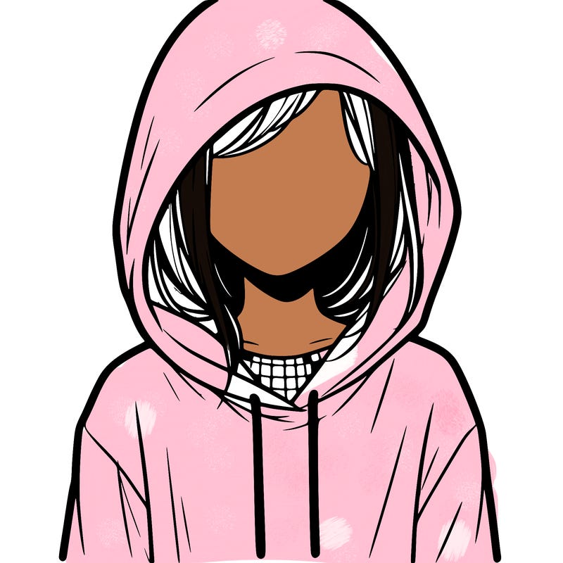 faceless girl in hoodie