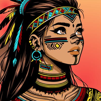 realistic tribal manga woman