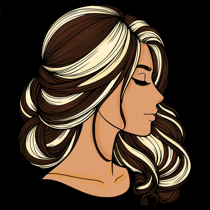 realistic woman's head & hair