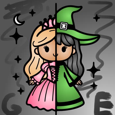 split princess and witch
