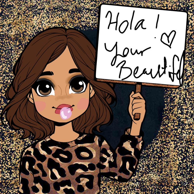 realistic girl holding up a sign