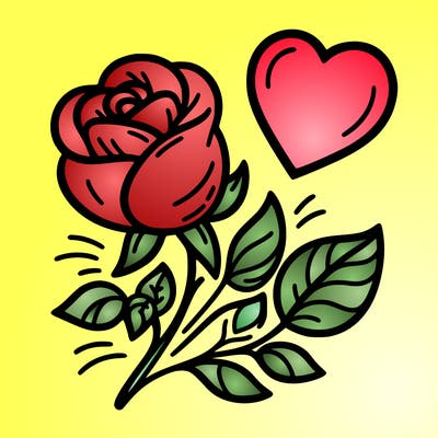 rose and heart