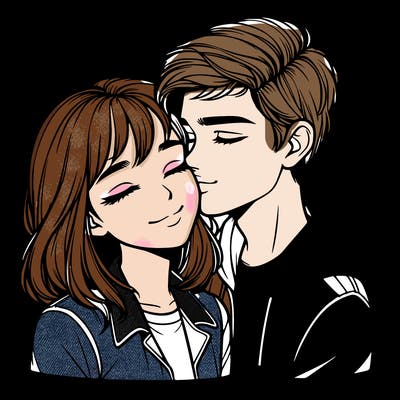 realistic girl and boy  love