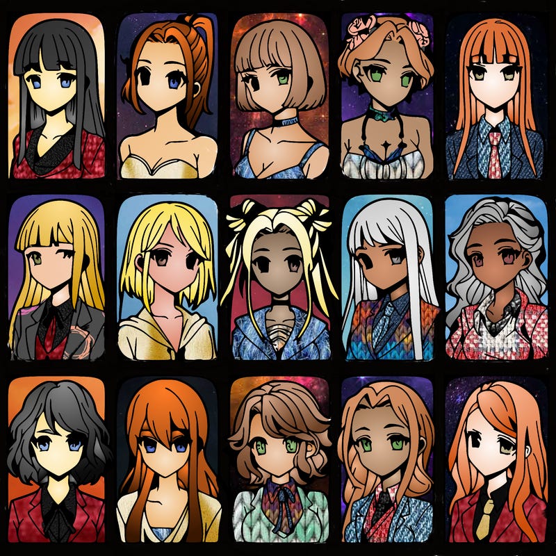 girls that look diffrent anime