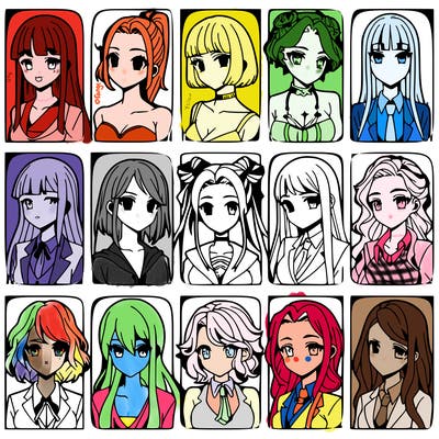 girls that look diffrent anime