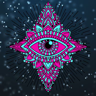 a beautiful distinguished spiritual third eye that's a serenity feely from the heart