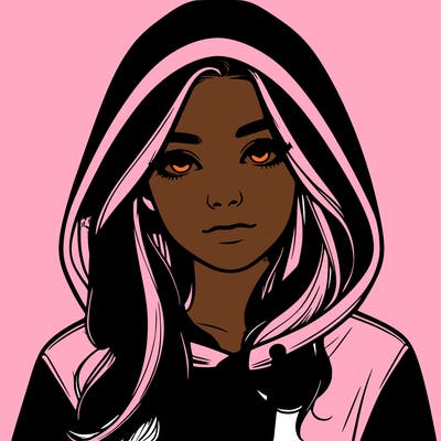 realistic girl with a hoodie