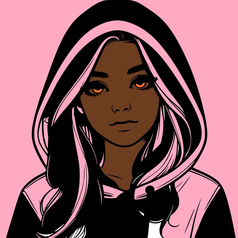 realistic girl with a hoodie