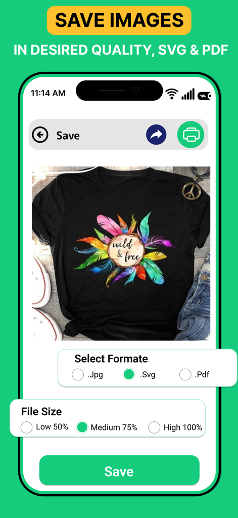 Design Studios Of Cricut - Interface para salvar e exportar designs personalizados da Cricut em formatos SVG, PDF e JPG para projetos de camisetas DIY.