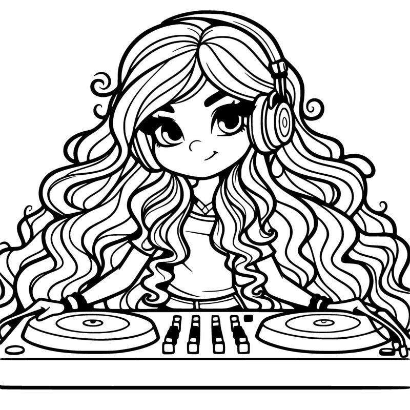 long curly haired girl dj