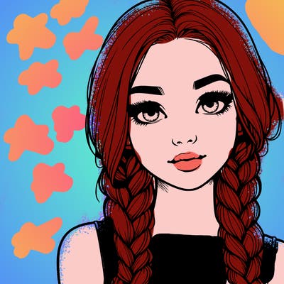 realistic girl with braids