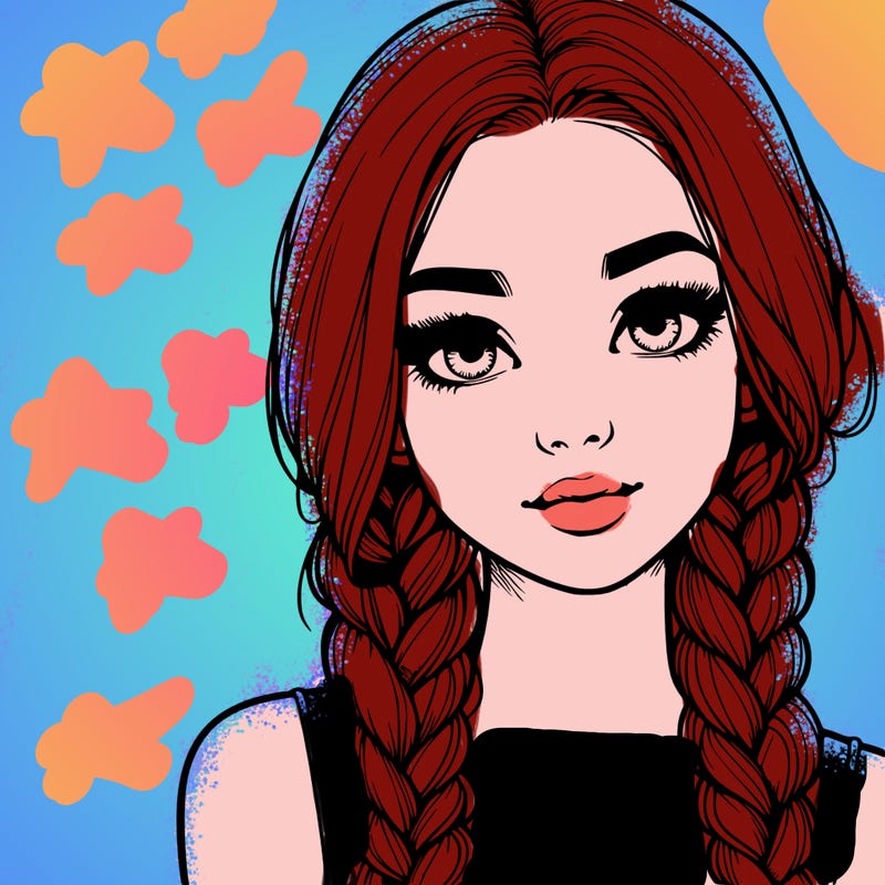 realistic girl with braids