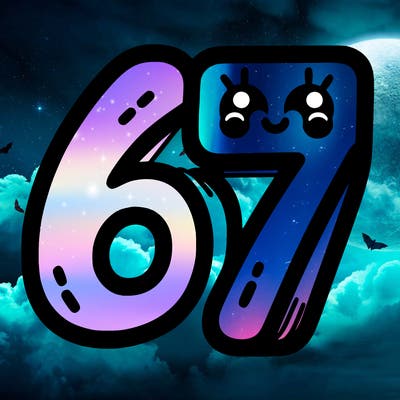the numbers 67