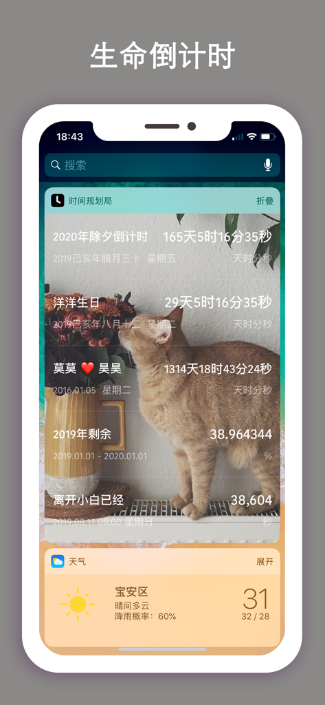 Countdown! Reminders and Timer - Aesthetic iPhone widgets showing countdowns for milestones and events