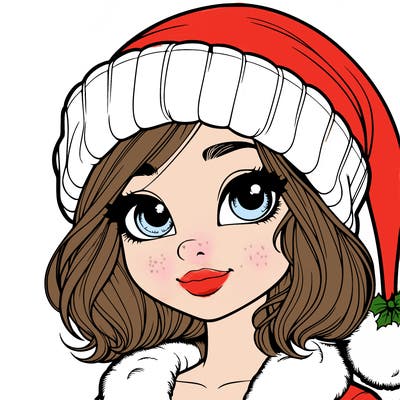 realistic christmas girl