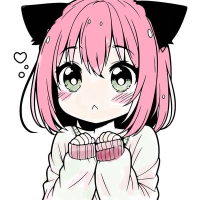 shy anime catgirl