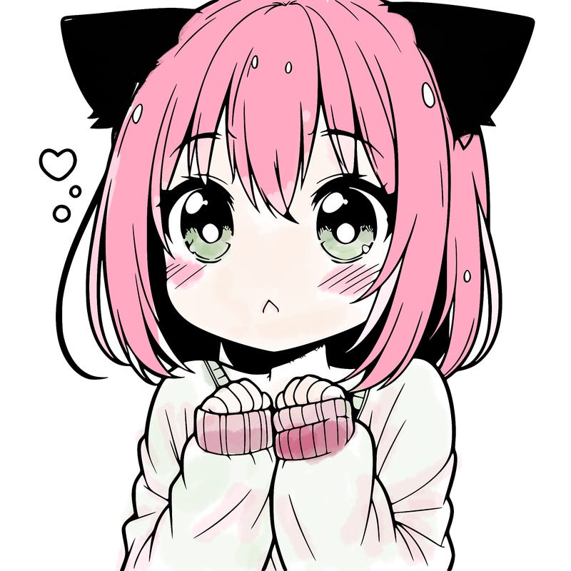 shy anime catgirl