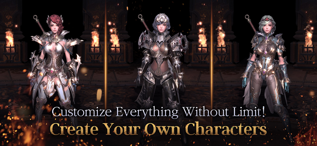 TALION - Three female characters in TALION displaying detailed fantasy armor and customization choices.