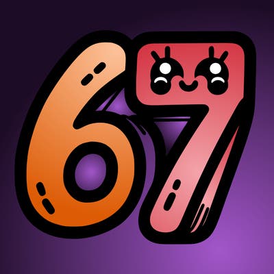 the numbers 67