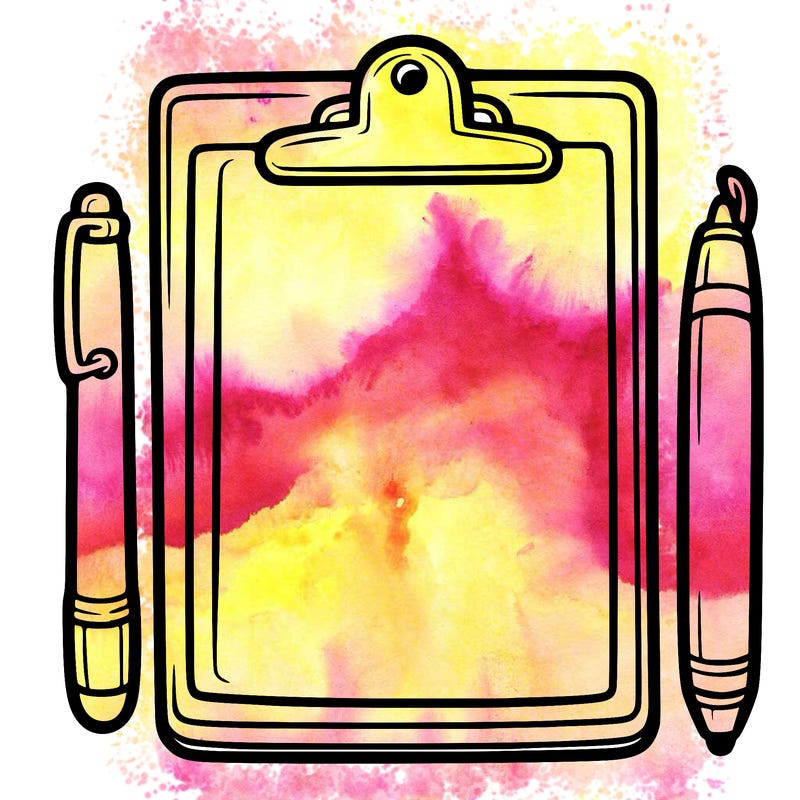 blank clip board with pen