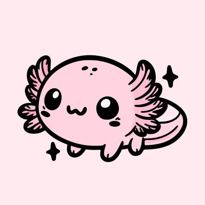 cute easy baby axolotl