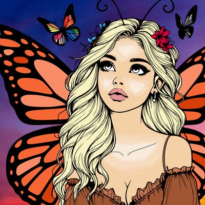 butterfly fairy realistic girl