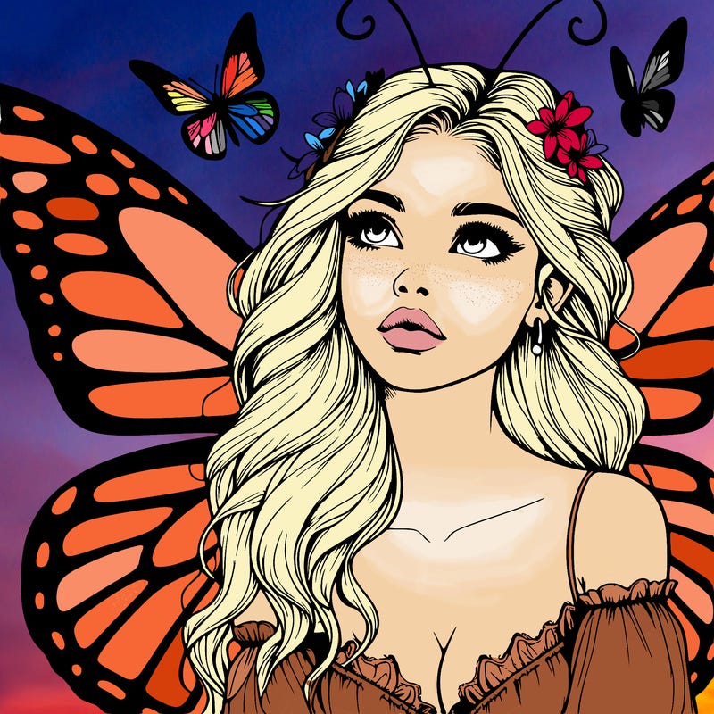 butterfly fairy realistic girl