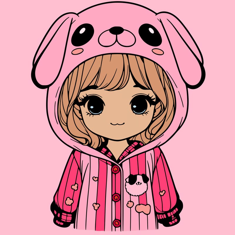 realistic girl in dog pjs