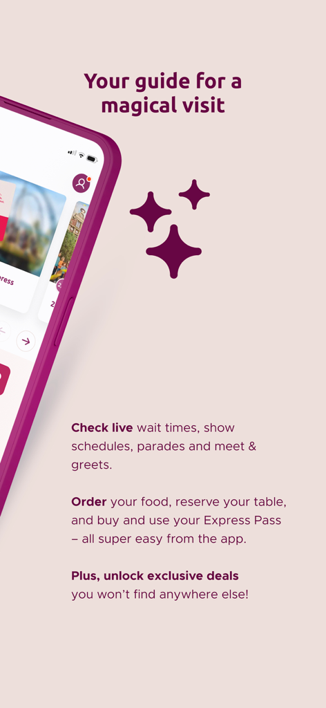 Plopsaland Resort Belgium - Plopsaland Resort Belgium app guide showing features like live wait times and mobile food ordering