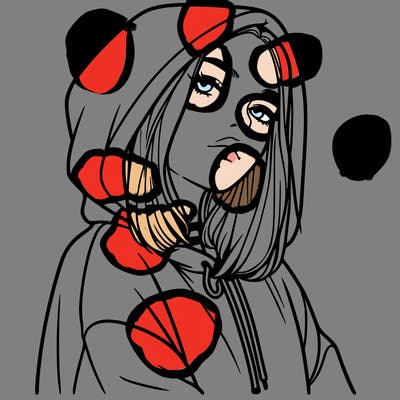 a realistic girl in a hoodie