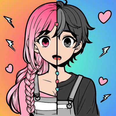 realistic girl boy split