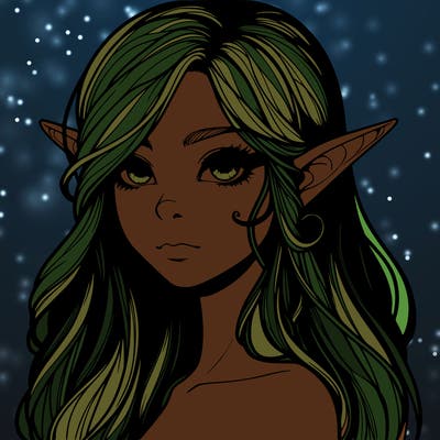 elf girl realistic dark fantasy