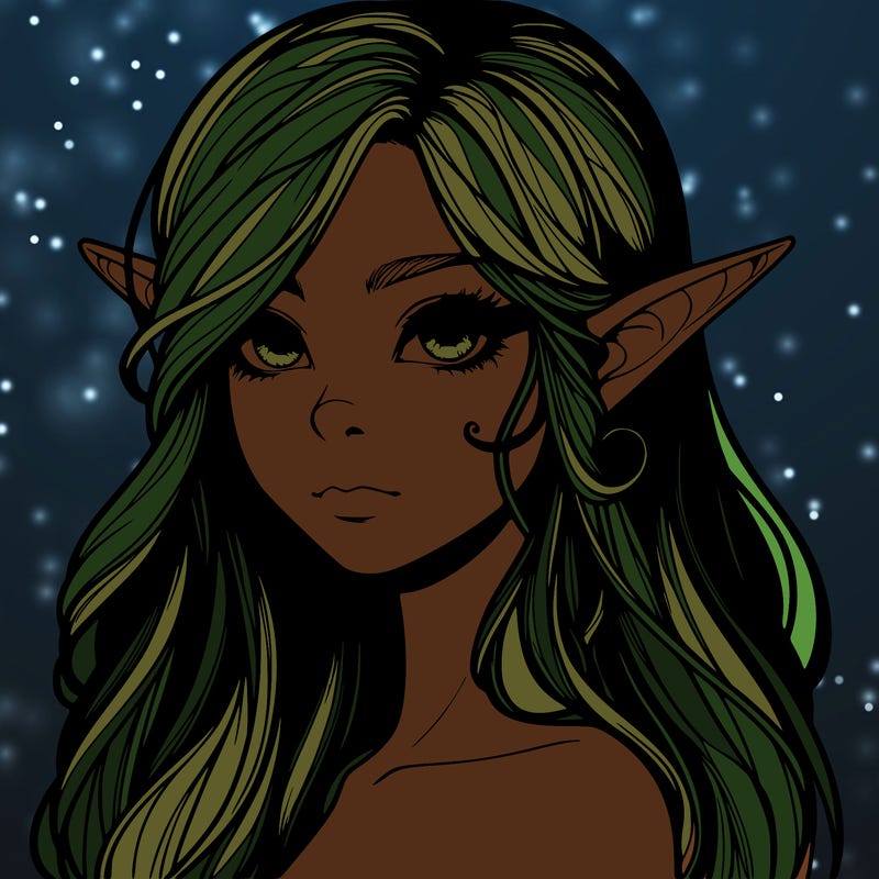 elf girl realistic dark fantasy
