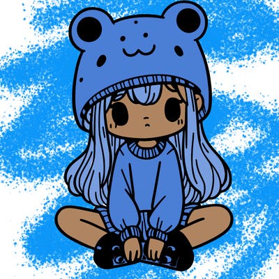 a girl wearing a frog hat and some frog socks