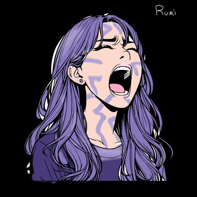 screaming realistic, girl