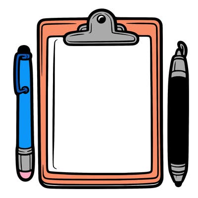 blank clip board with pen