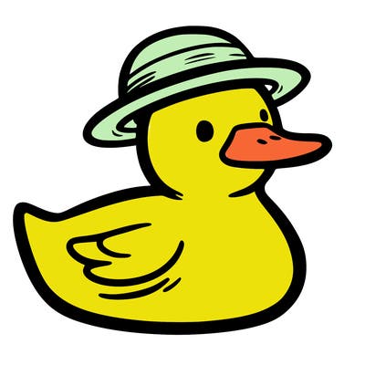 duck with human hat