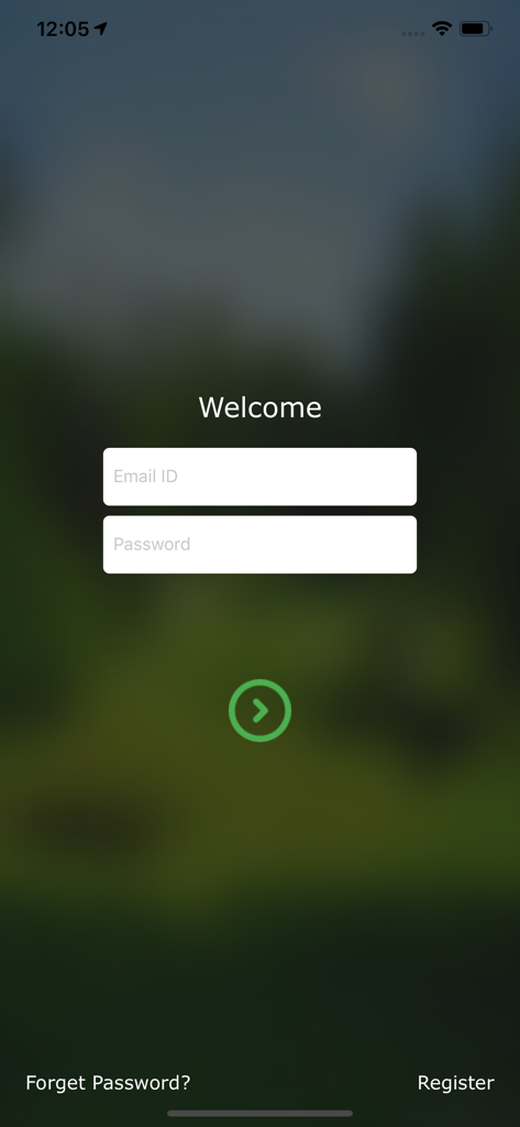 GPS Tracker - Phone Finder (L) - Welcome login screen for GPS Tracker Phone Finder app with email and password input fields