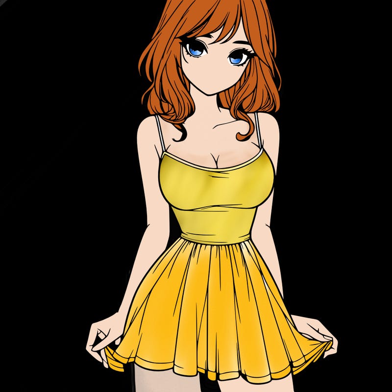 realistic girl in short dress