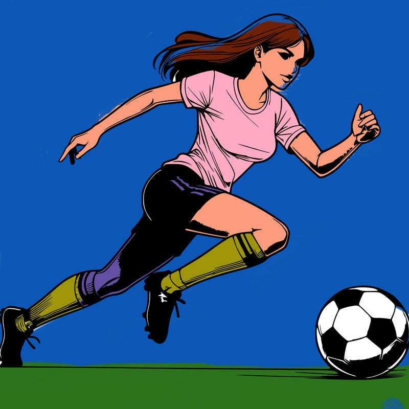 realistic woman playing soccer