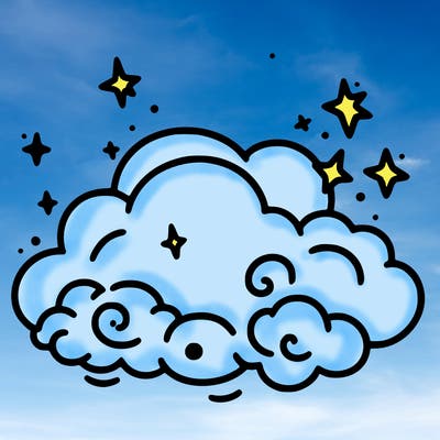 pink starry cloud sky