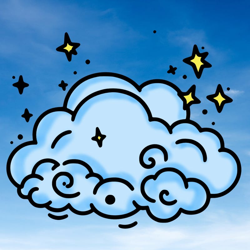 pink starry cloud sky