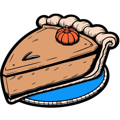 a slice of pumpkin pie.