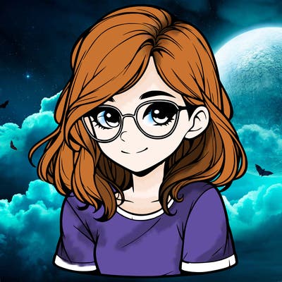 realistic girl with glasses