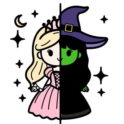 split princess and witch